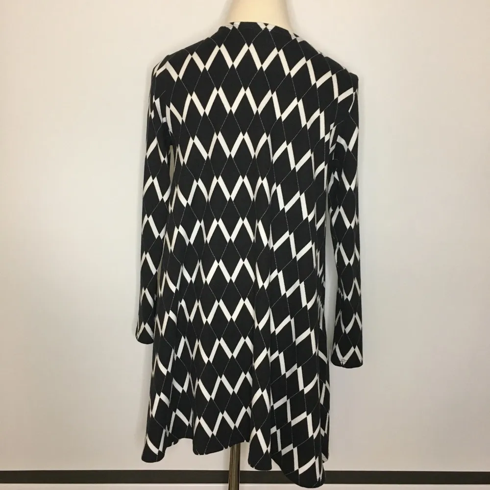 LULAROE Caroline Black White A-Line Cardigan Small - Image 5