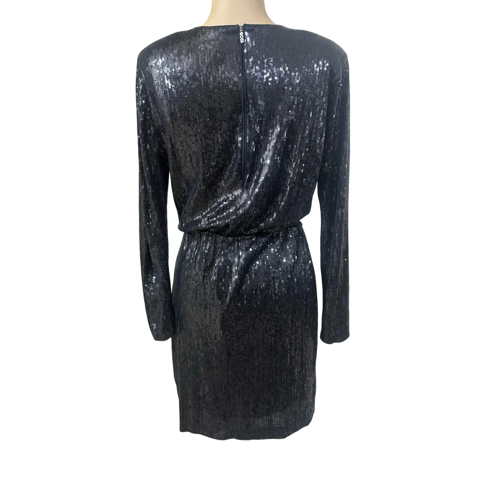 BOSS Sequin Mini Dress Black Size M - Image 8