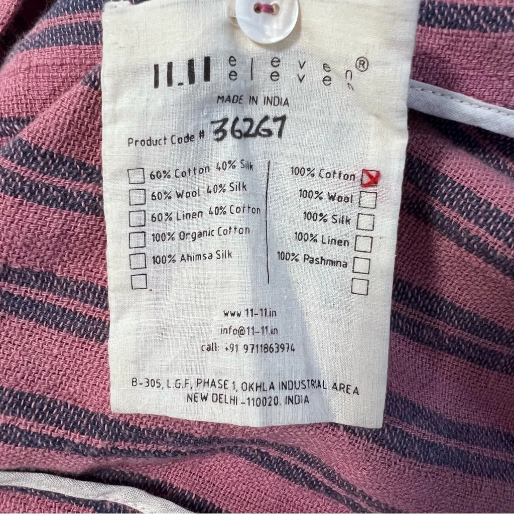 11.11 Eleven Eleven Mangala Striped Dress Pinkwood Purple Sz S Pink - Image 8