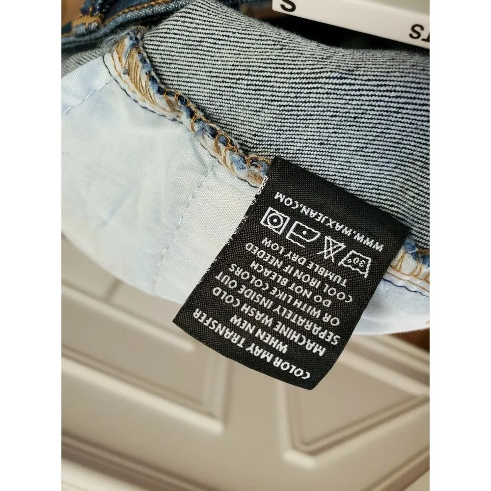 Wax Jeans Women Blue Denim Cotton Mid Rise Pull on Casual Jean Short Size Small - Image 9