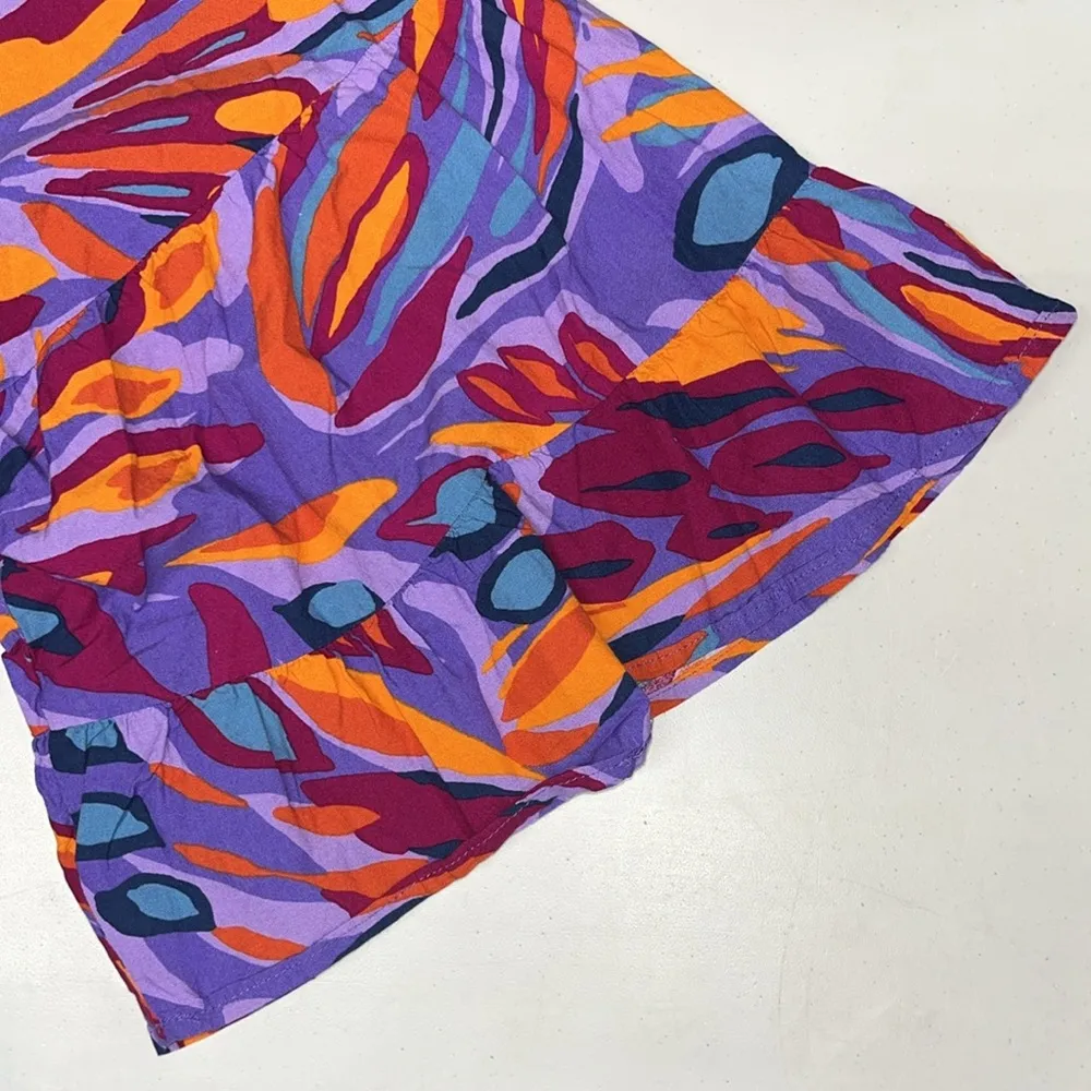 Terra & Sky NWT 4X (28W-30W) Purple Abstract Print Smock Elastic Peasant Shirt - Image 4