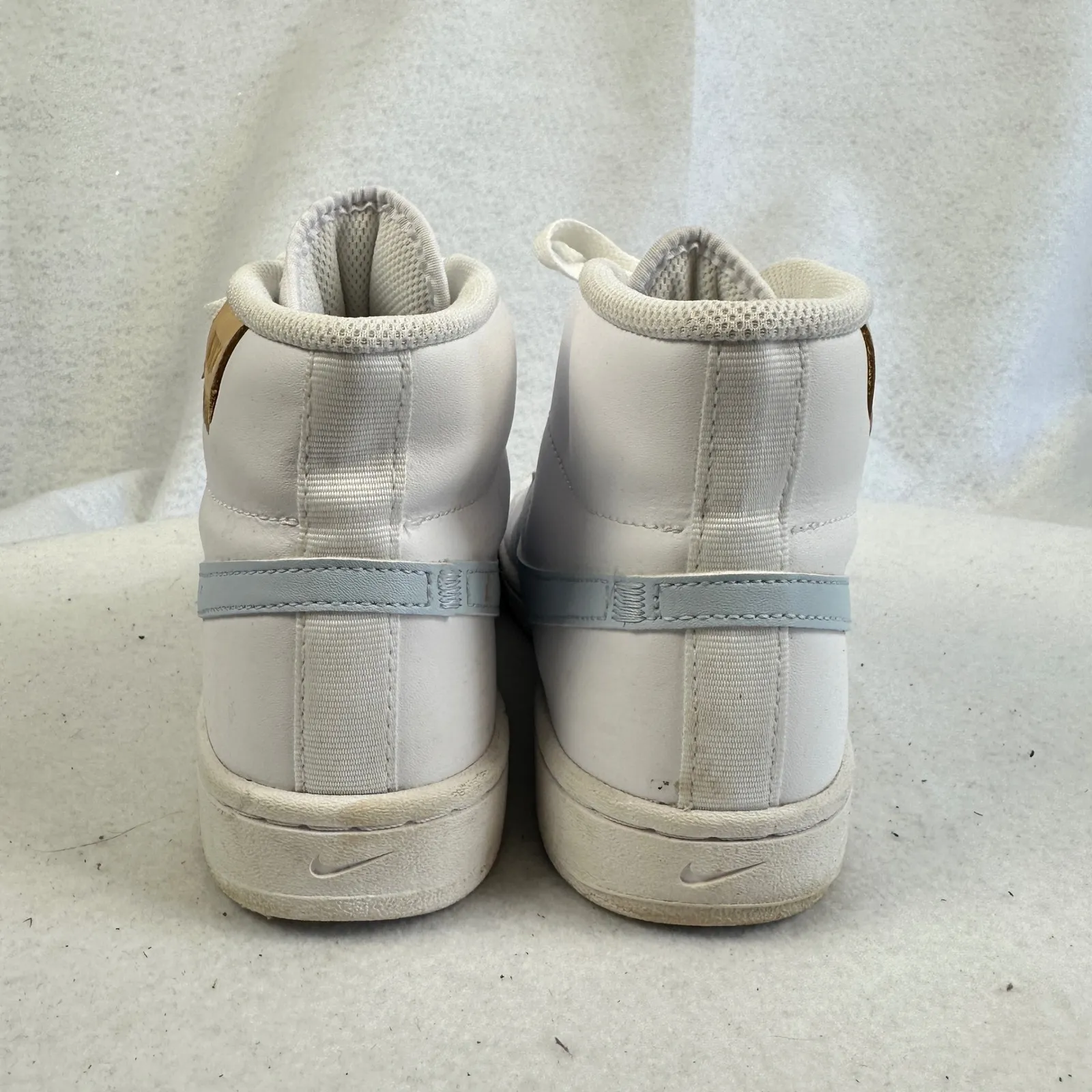Nike Court Royale 2 Mid White Light Blue Leather High Top Sneakers Womens‎ 8 - Image 7