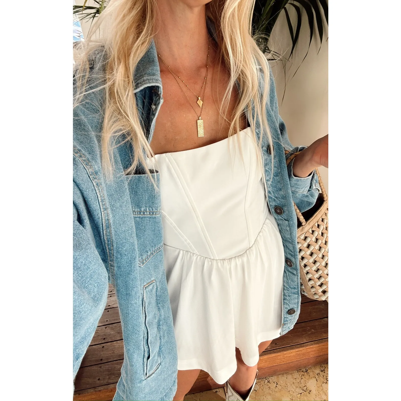 Show Me Your Mumu Nina Skort Dress in White Silky Crepe XXL - Image 3