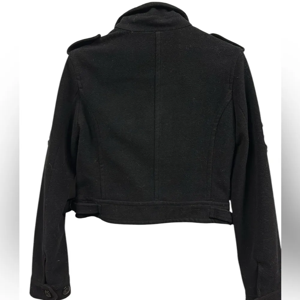 BBDakota Military Black Bomber Jacket with Pockets and Stripes Patches Womens M - Image 5