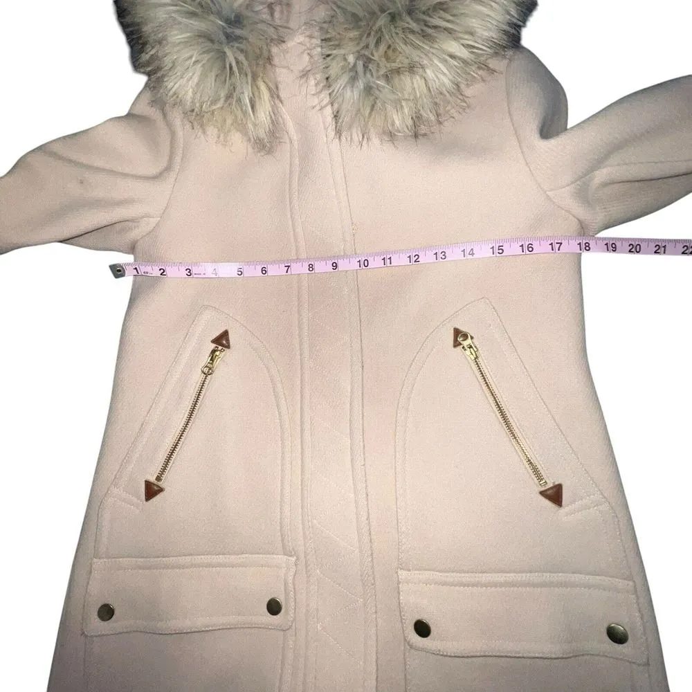 J. Crew Chateau Parka Italian Stadium Cloth Wool‎ Coat Hooded Size 2T Tall Beige - Image 8
