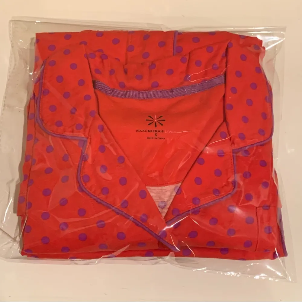 Live 2 Piece Red Polka Dot Pajama Set Size Small - Image 11