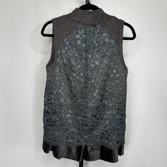 Anthro MOTH Knit Tank Top Sz‎ M Gray Green Whimsygoth Fairy Grunge Cottage Goth Size M - Image 3