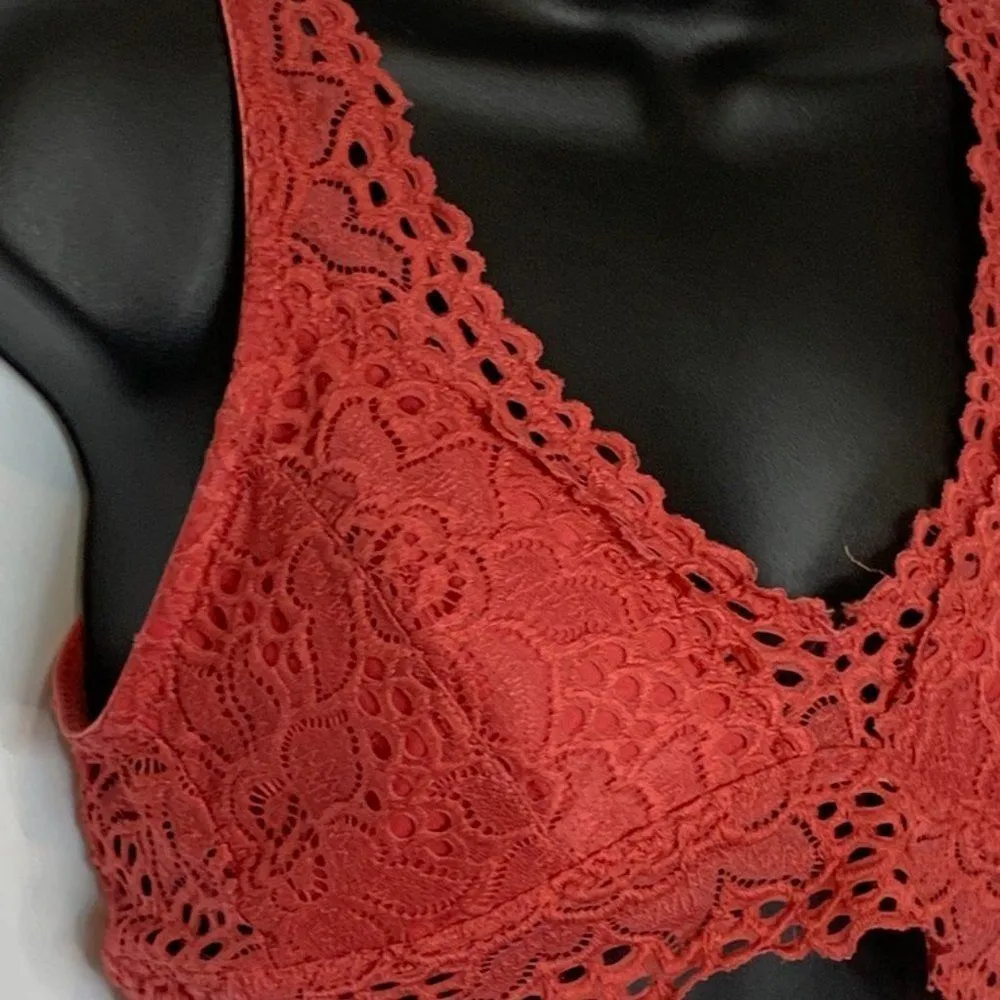 Chic La Vie Dark Coral Lace Bralette (L) Size L - Image 3
