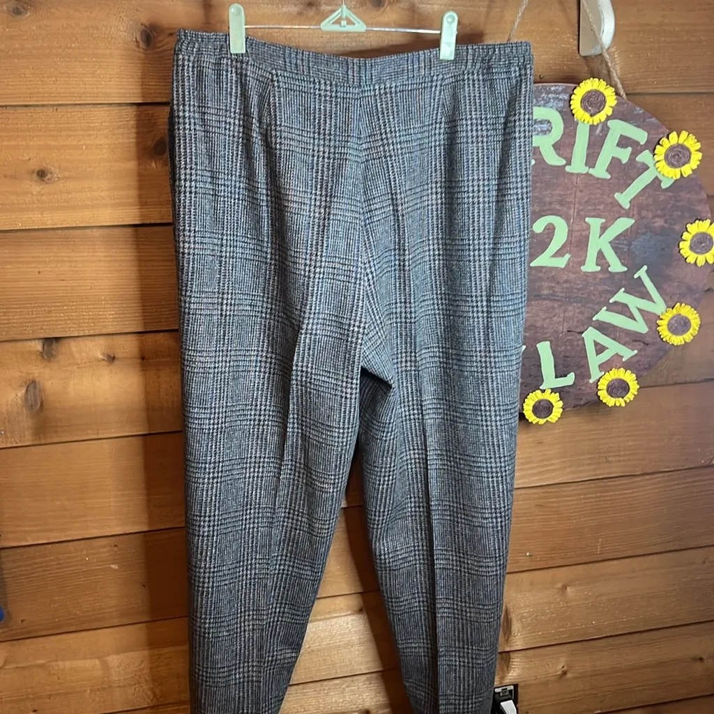 Vintage RARE LL Bean Gray Plaid Wool Lined Trouser Straight Leg High Rise Maine Size undefined - Image 5