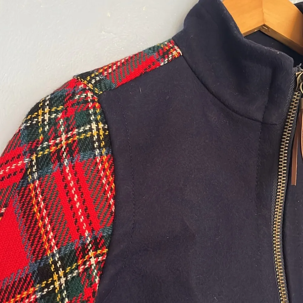 J Crew Colorblock Shetland Tartan Plaid Tassel Zipper Wool Jacket - Image 7