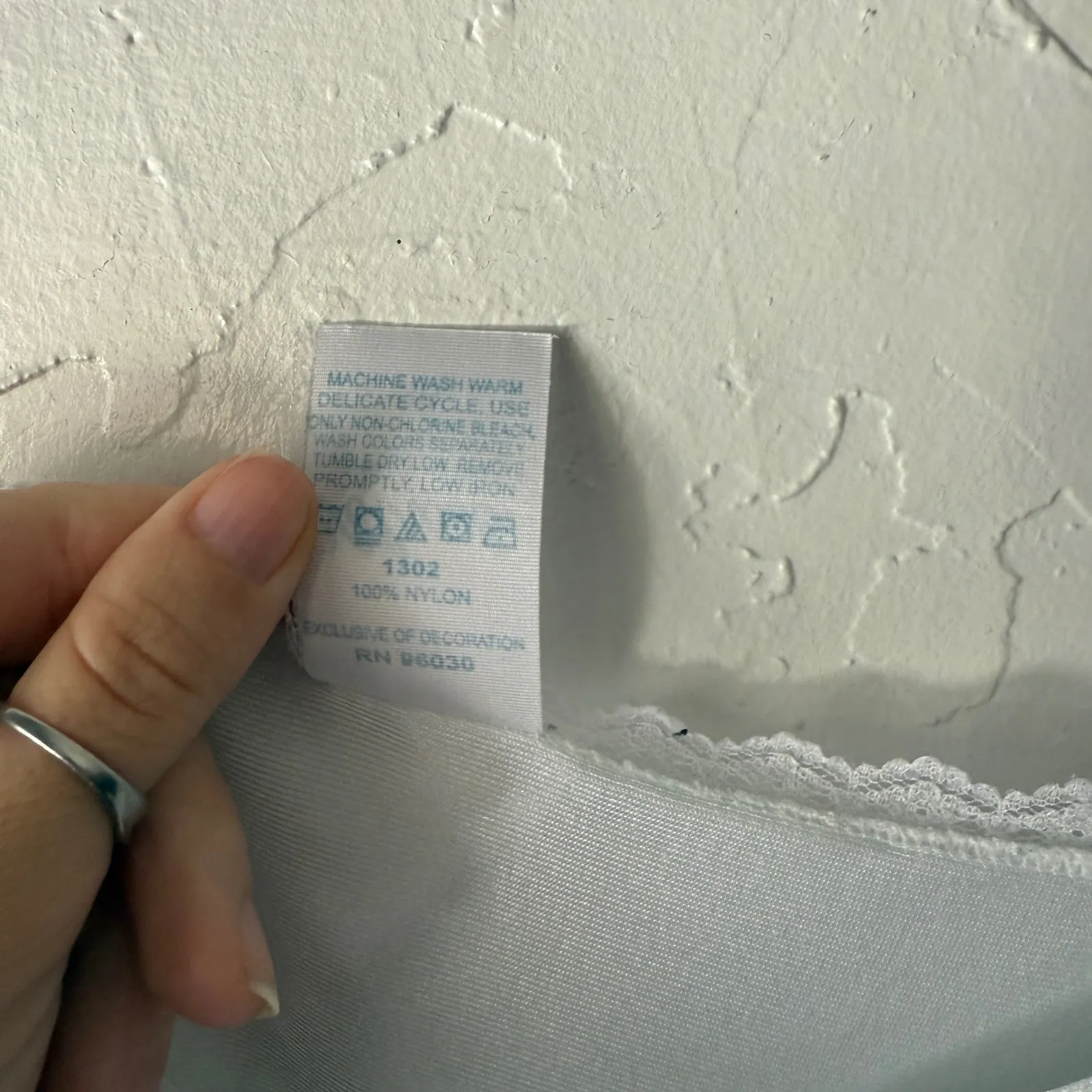 Vintage Velrose White Lace Trim Slip Dress Lingerie Full Slip Size‎ 36 Coquette Size undefined - Image 8