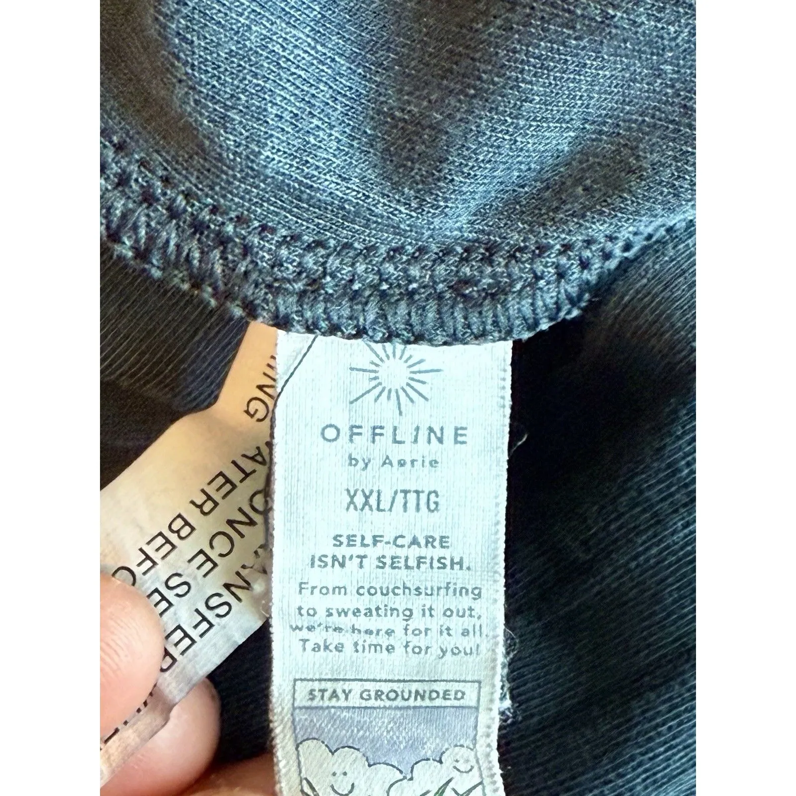 Offline By Aerie Black Ribbed Cropped Tank Top Women Size XXL Stretch - Image 5