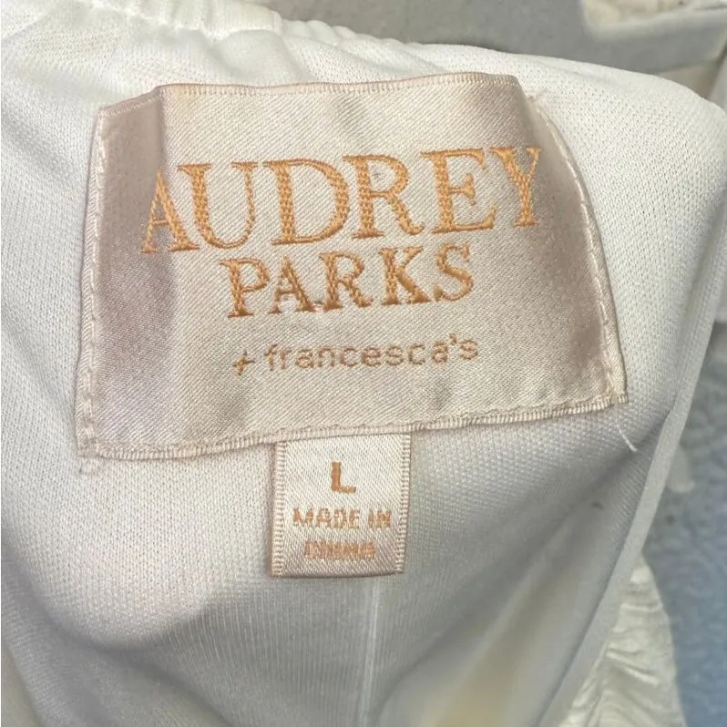 Audrey Parks‎ Francesca's White Ruffle Sleeveless Maxi Dress Angel Wedding Large - Image 8