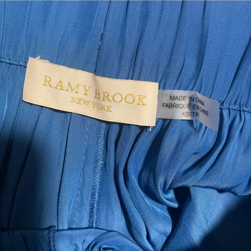 Ramy Brook Austin Blue Shorts Pleated Slinky Weave- Size XS - Image 7