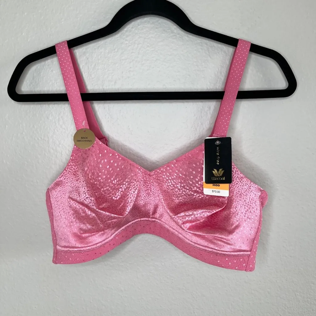 Wacoal Womens Pink Wirefree Bra US 36DD Back Appeal 852303 - Image 2