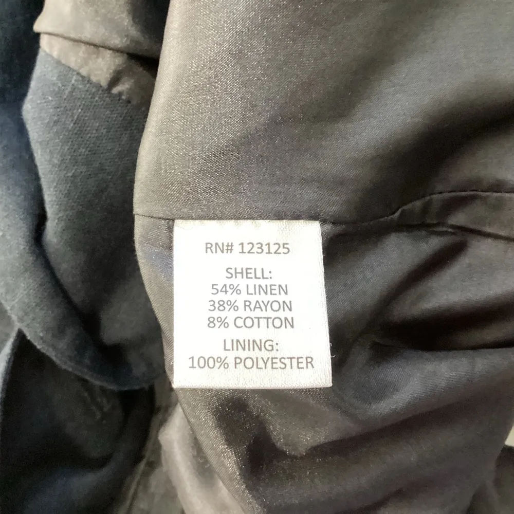 Chadwick's  Linen Blend Blazer Size 8 Black - Image 6