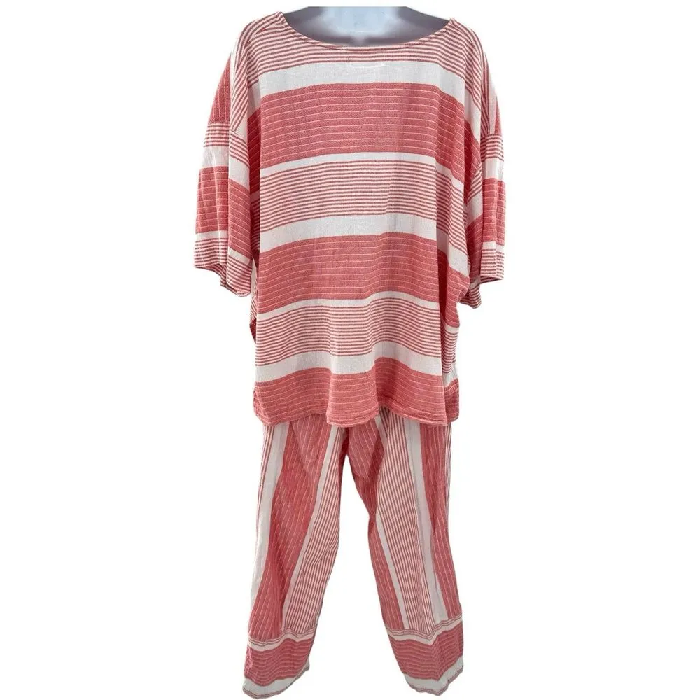 Seafolly Jacquard Beach Pants and Top 2 Piece Set Size M/L Resort Vacation - Image 4