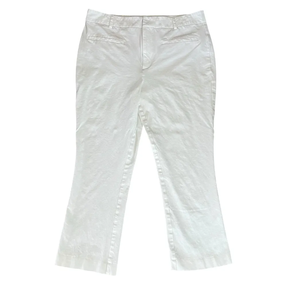 Anthropologie Maeve Women’s The Essential Slim Kick White Flare Pants Size 14 - Image 2