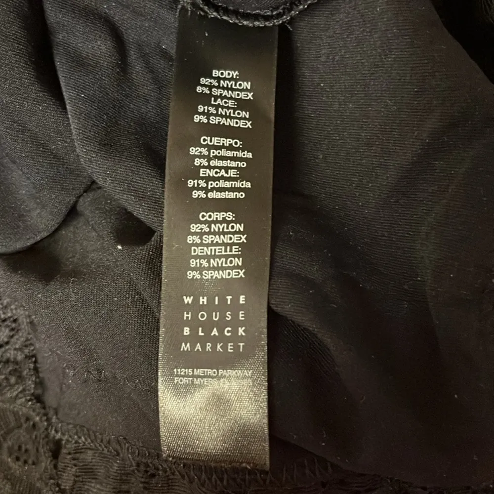 White House Black Market Lace Bottom Cami Top v-neck black - Image 8