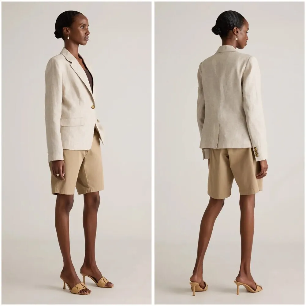 Quince Women's 100% European Linen Structured Blazer in Flax Size M NWOT - Image 2