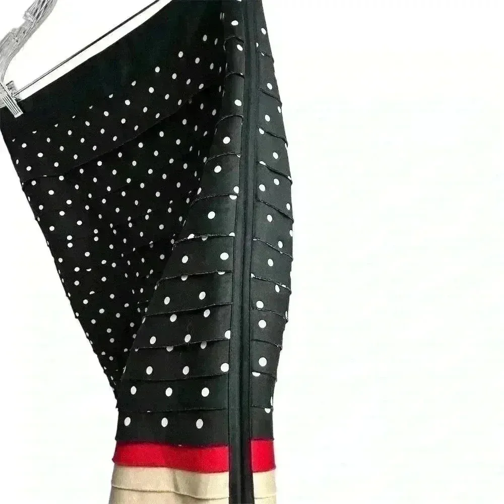 White House Black Market Women's Polka Dot Ruffle Pencil Skirt Size 8 - Image 4