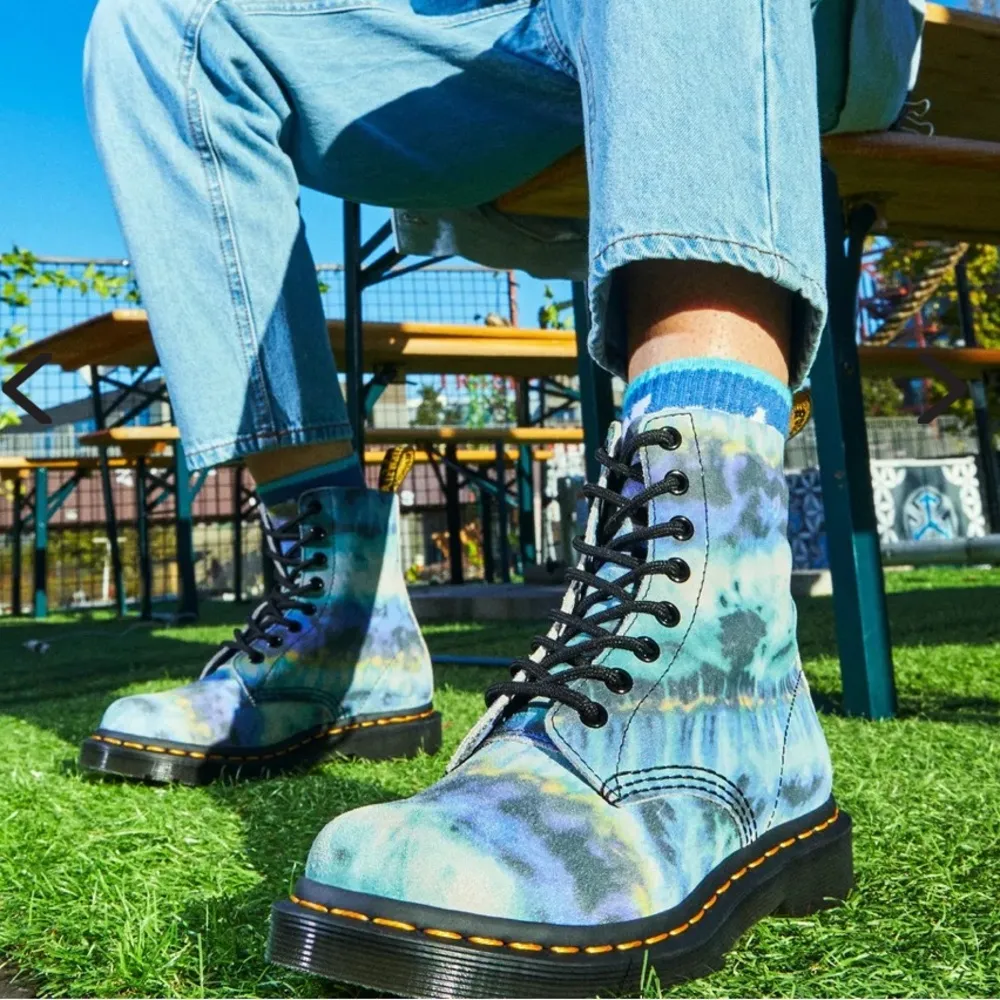 Dr Martens boots tie dye pascal size 5 leather lace up NEW combat classic style - Image 5