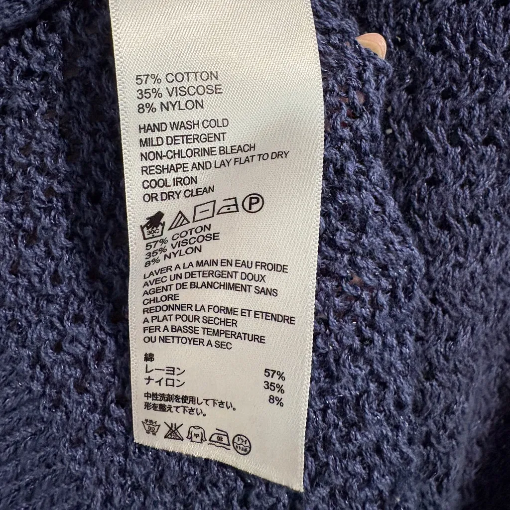 Tommy Bahama Violet Blue Crochet Sweater- Size Small - Image 4