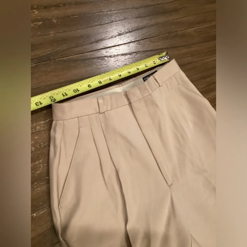 Vintage Lord Isaacs High Waisted khaki Tan pleated trouser dress crop Pants S - Image 13