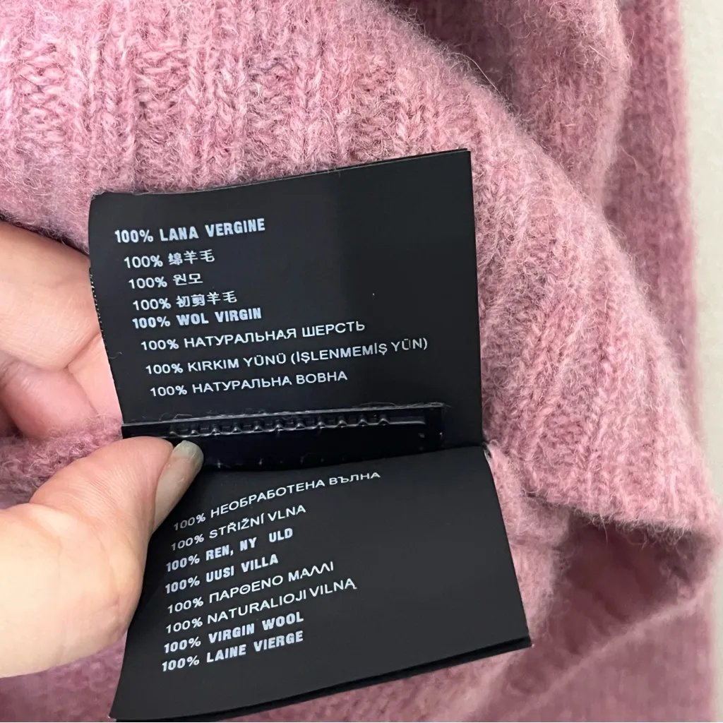 Prada Wool Crewneck Sweater Women’s XL Pink Virgin Knit Italy Pullover Classic - Image 11