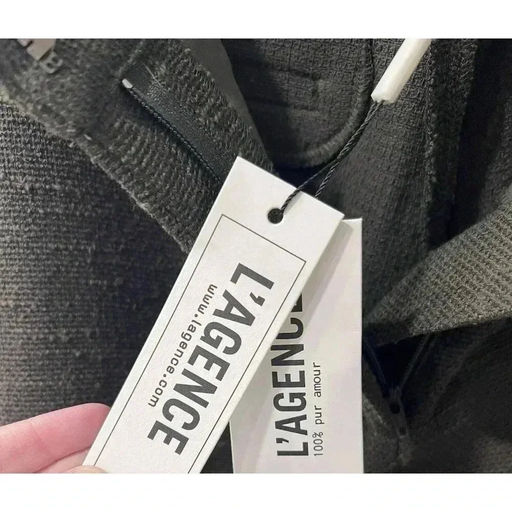 L’Agence Pilar Green Cotton Boucle Wide Leg Pants Size 16 Business NWT - Image 6