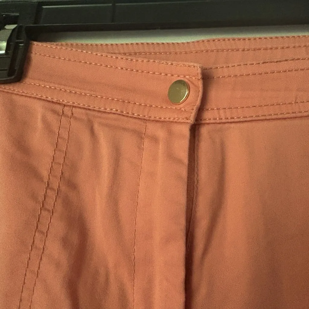 Chico's Zenergy Y2k Cargo Capri Utility Orange Sz 2.5 US 14 Roll Snap Hem Active - Image 11