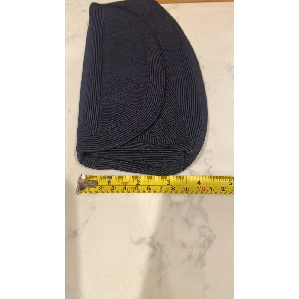 Vintage Normandie cord black clutch bag formal chic classic special occasion - Image 12