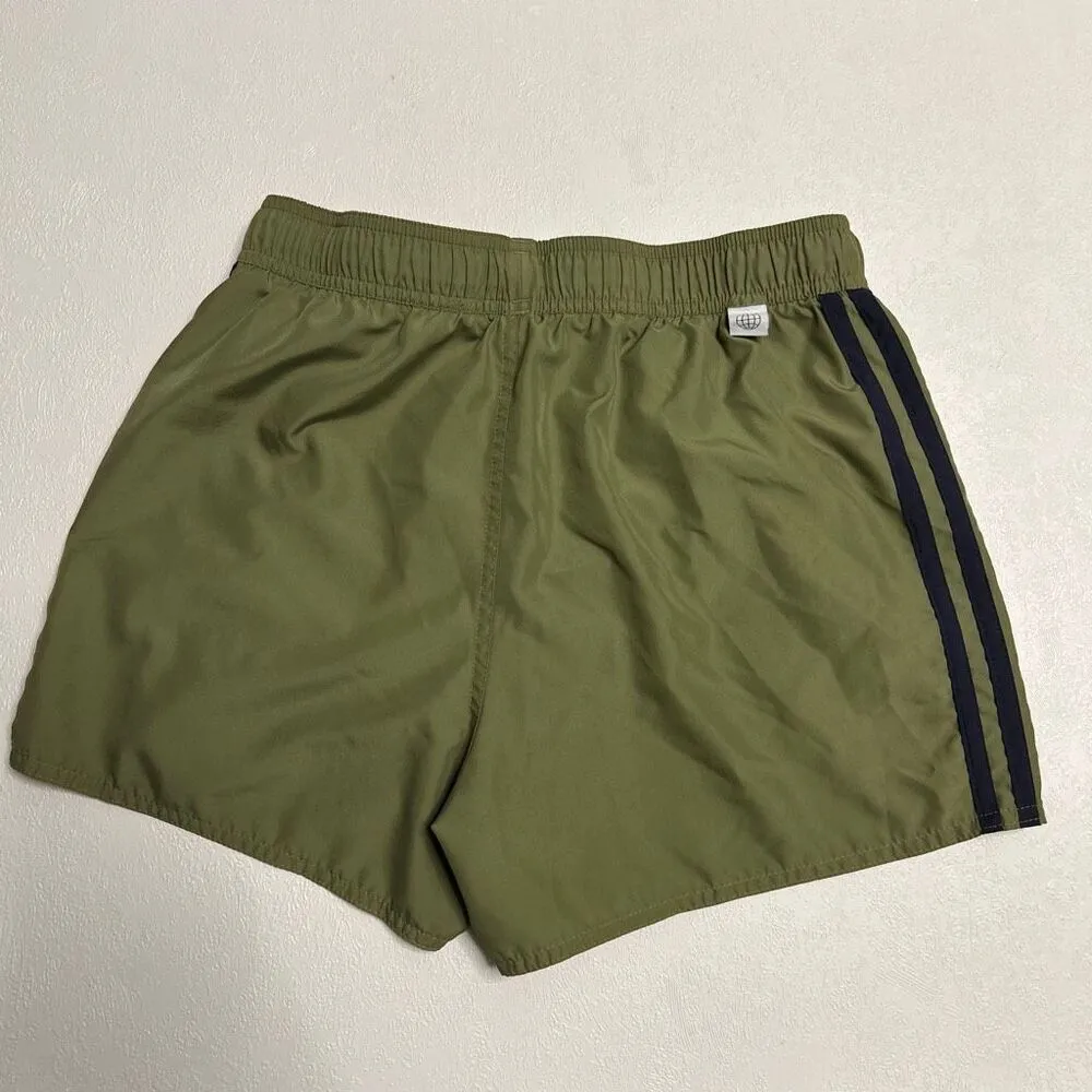 Adidas Olive Green 3-Stripes Athletic Shorts Size Small Men’s Swim Running - Image 2