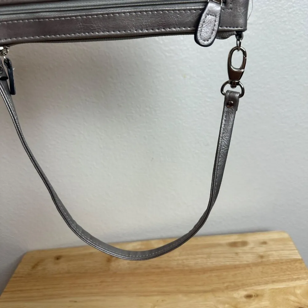 Franco Sarto Metallic Gold Falk Leather Crossbody Bag - Image 8