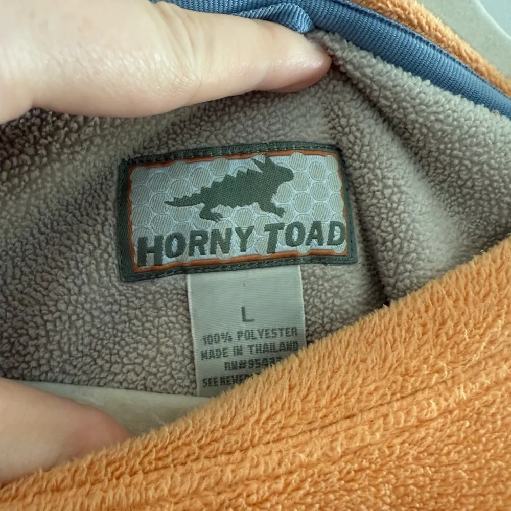Vintage Horny Toad Fleece Pull Over Sweatshirt Orange Size Large - Image 4
