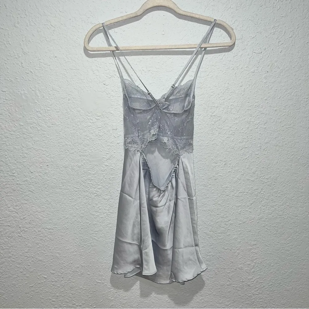 Free People Ready Now Cross Back Lace Mini Slip Dress - Image 7