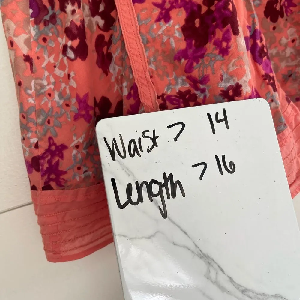 Free People Peasant Coral Pink Floral Skirt - Image 4