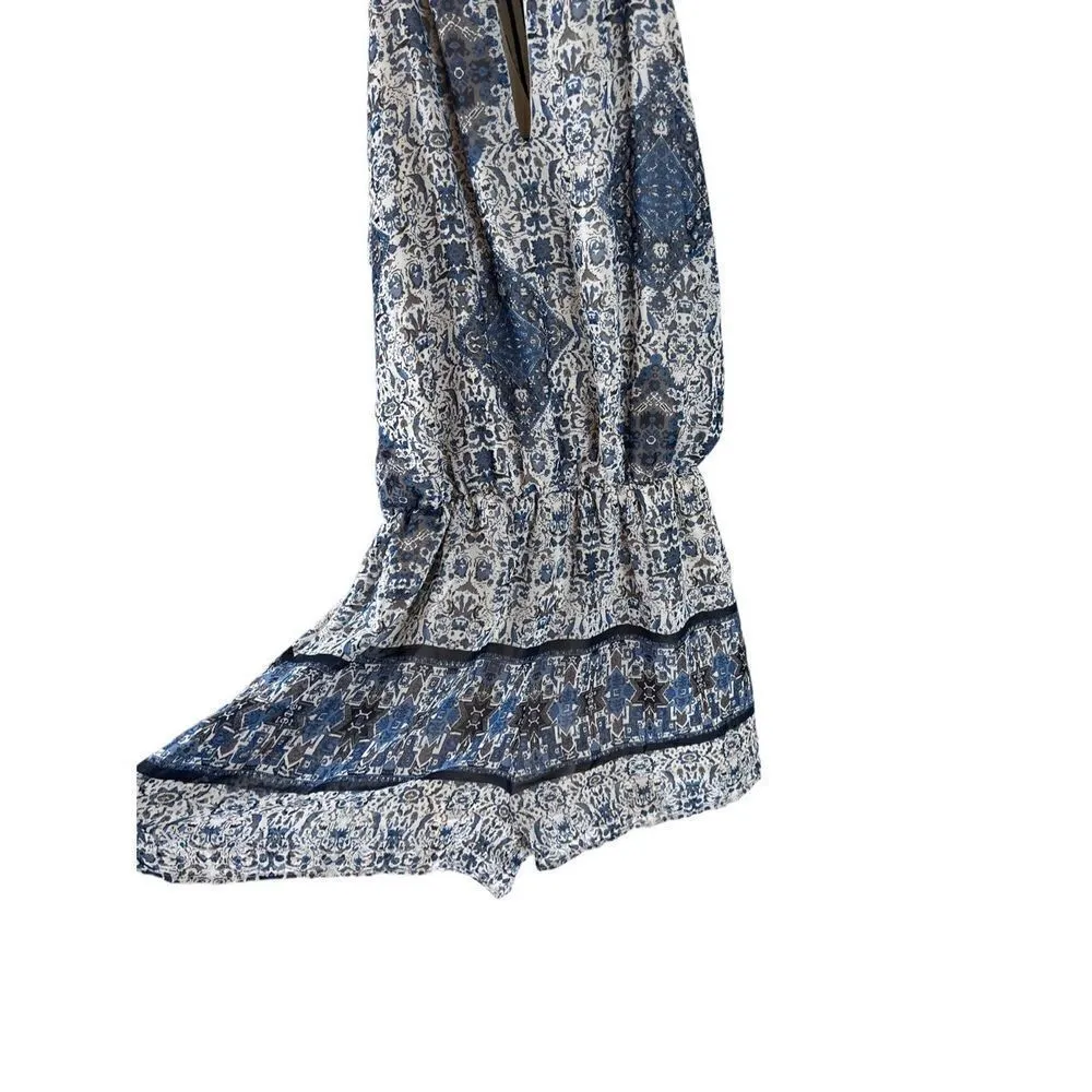 LuLus Bold Moves Navy Blue Pattern Printed Romper - Image 7