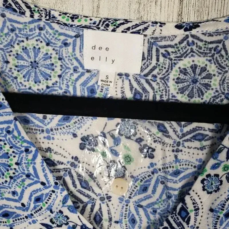 Dee Elly 3/4 Sleeve Lightweight Elastic waist Mini Dress Women's Size Small - Image 6