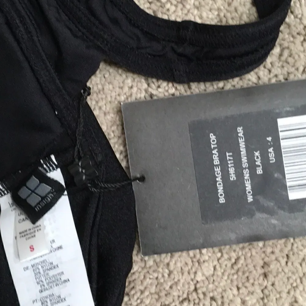 Insight bondage cross back bikini top. NWT Black - Image 6
