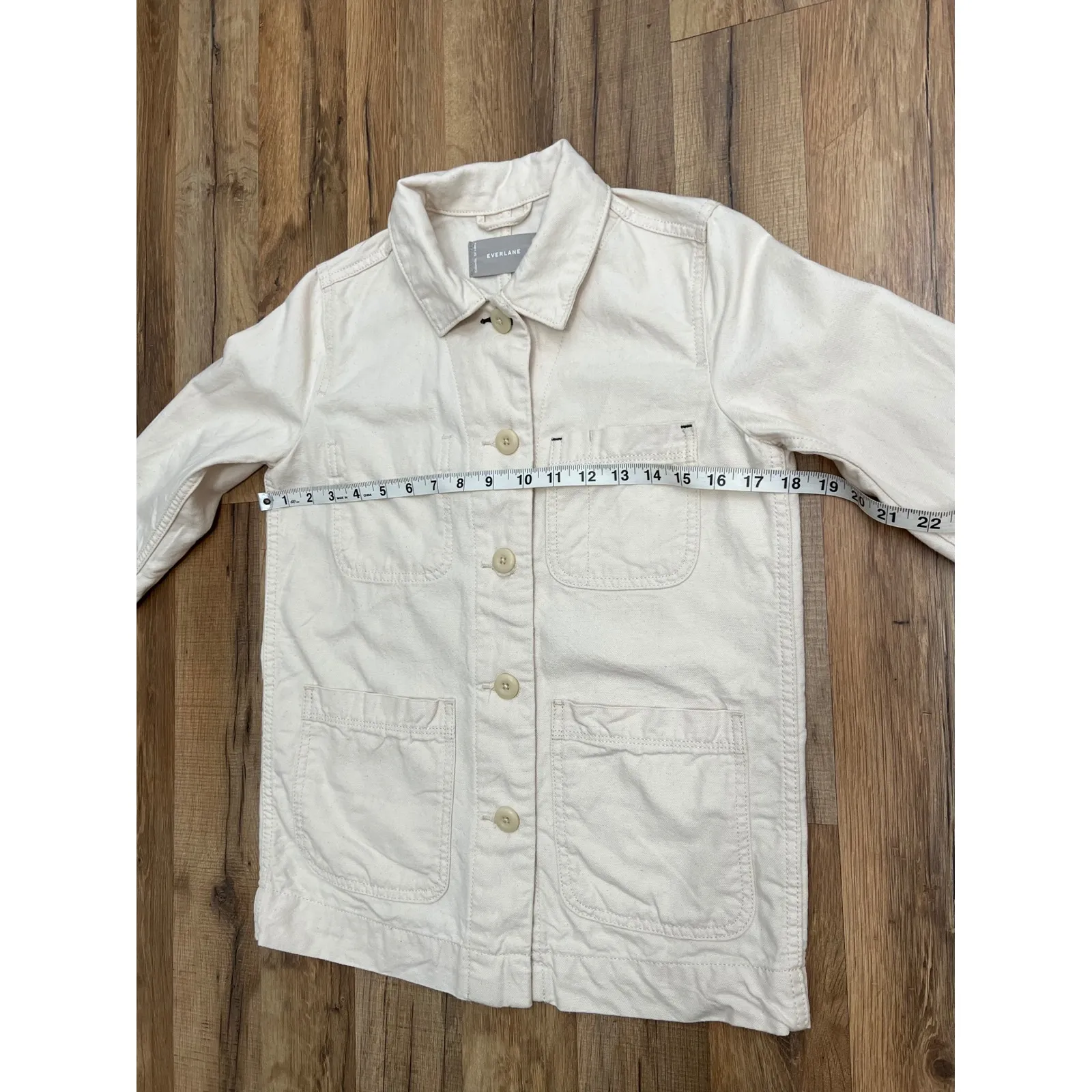 Everlane 100% Cotton Canvas Jacket XXS - Cream‎ - Image 3