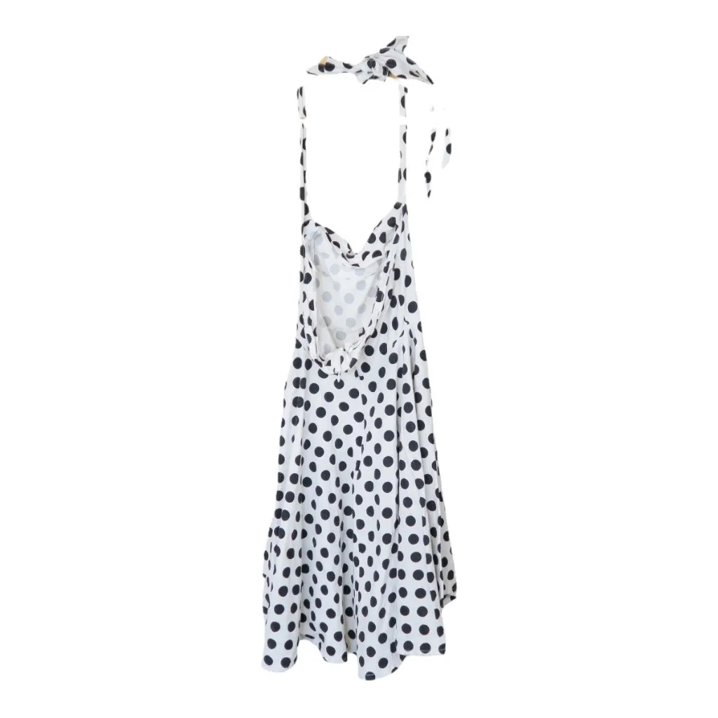 Vintage Lady Style Polka Dot Rockabilly Swing Dress / Rockabilly / Pin Up White - Image 4