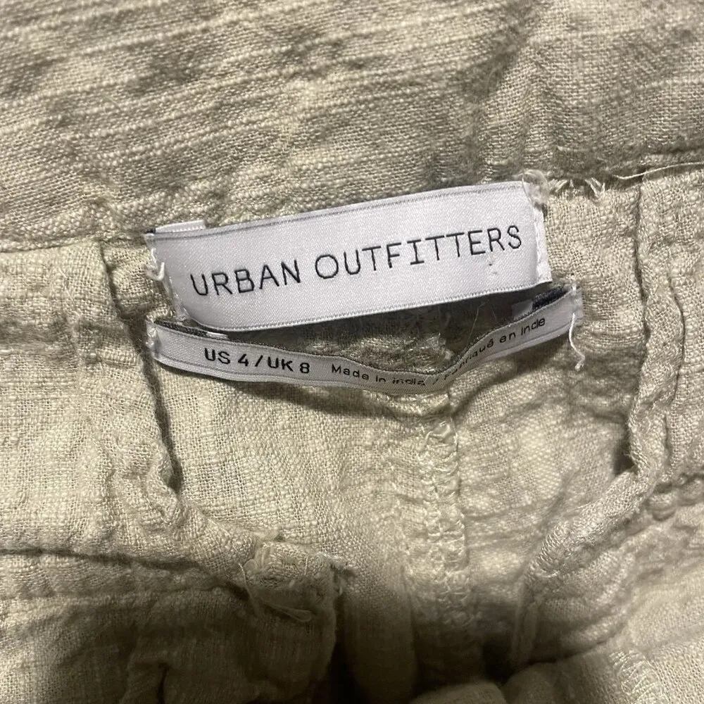 Urban Outfitters Pants Womens 4 Maria Button-Fly Textured Sage Trouser High Rise - Image 2