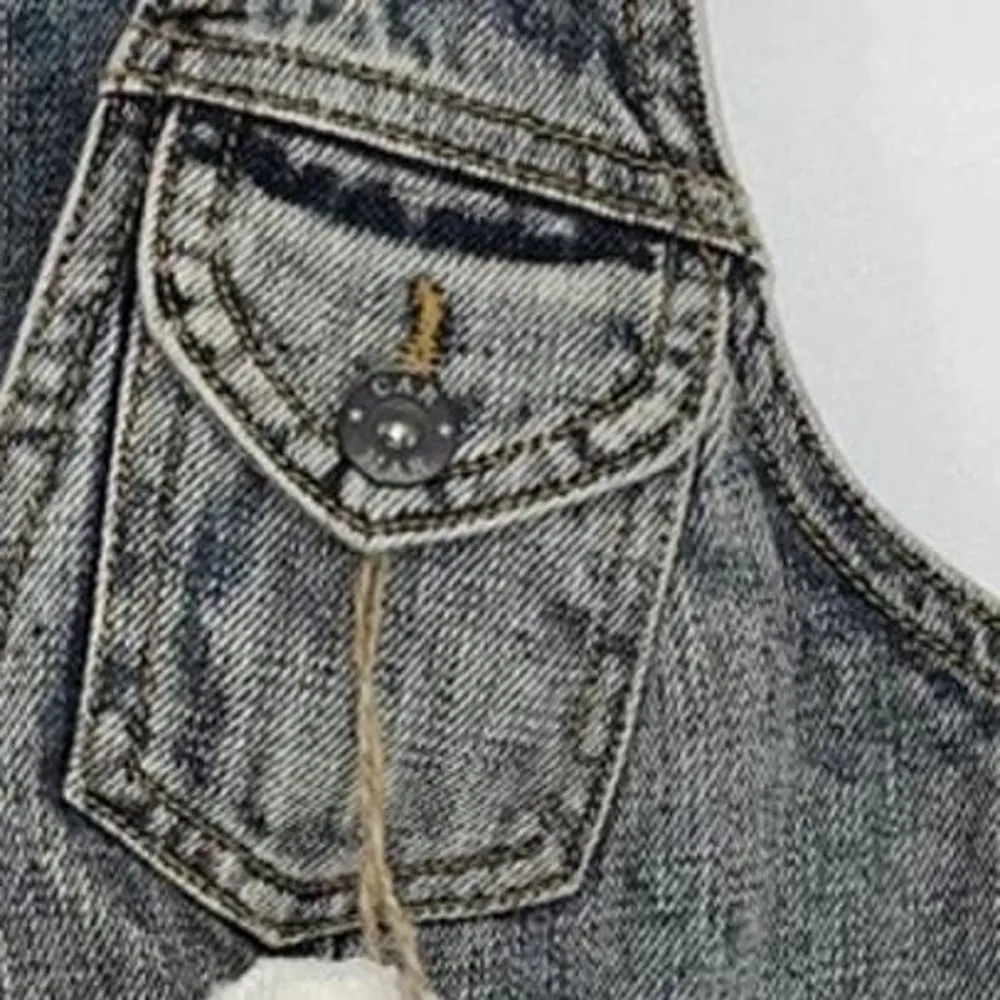 LF CARMAR ACID WASH SEXY 2 BUTTON JEAN VEST SIZE XS - Image 7