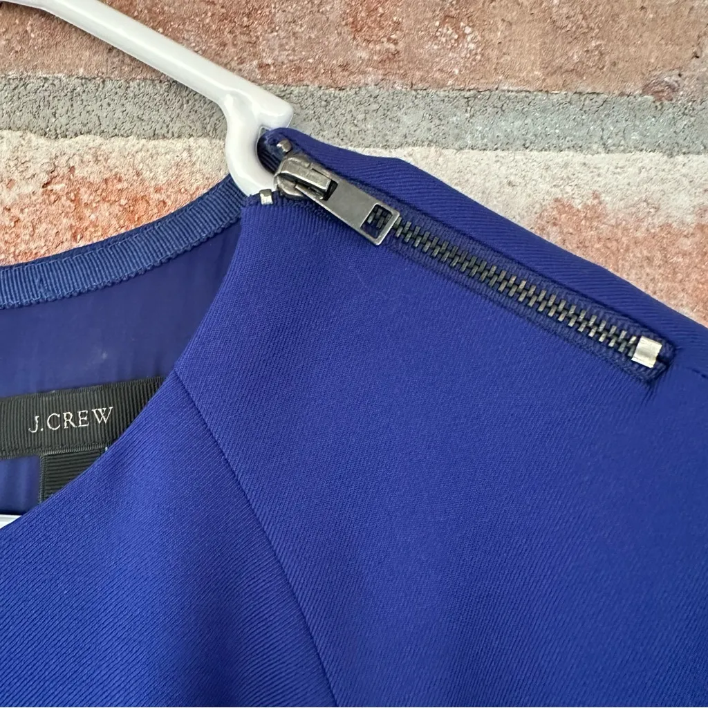 J. Crew 100% Wool Sheath Pencil Dress Women’s 4 Blue Office Knee Length Corpcore - Image 4