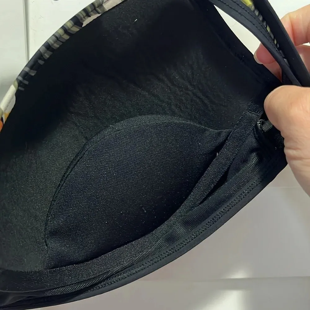 Large floral leaf bikini top push up black white floral top adjustable straps - Image 6