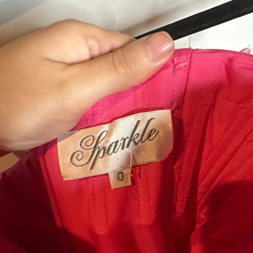 Y2K pink formal flower embellished gown dress - Image 4