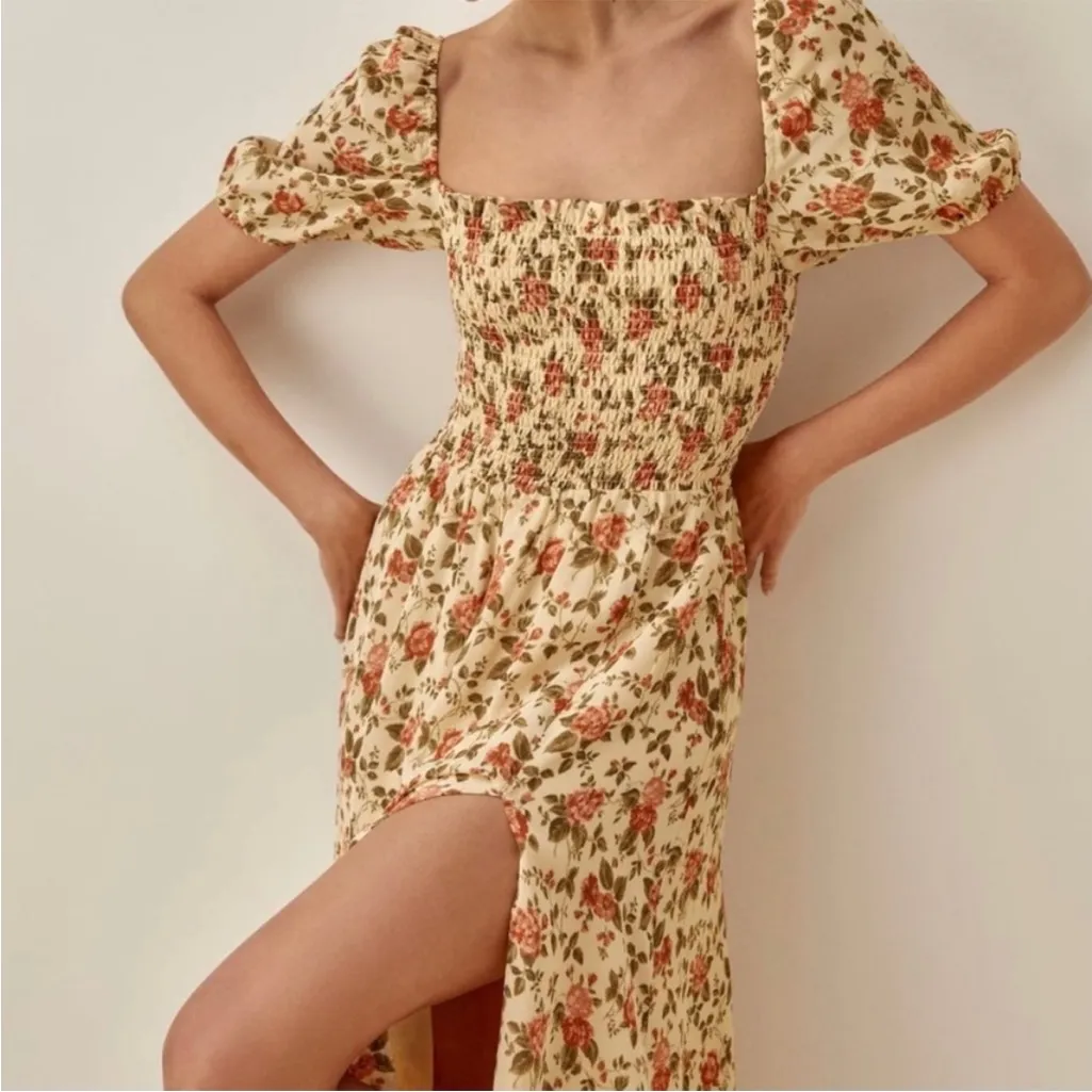 Reformation Meadow Yellow Floral Dress - Image 5