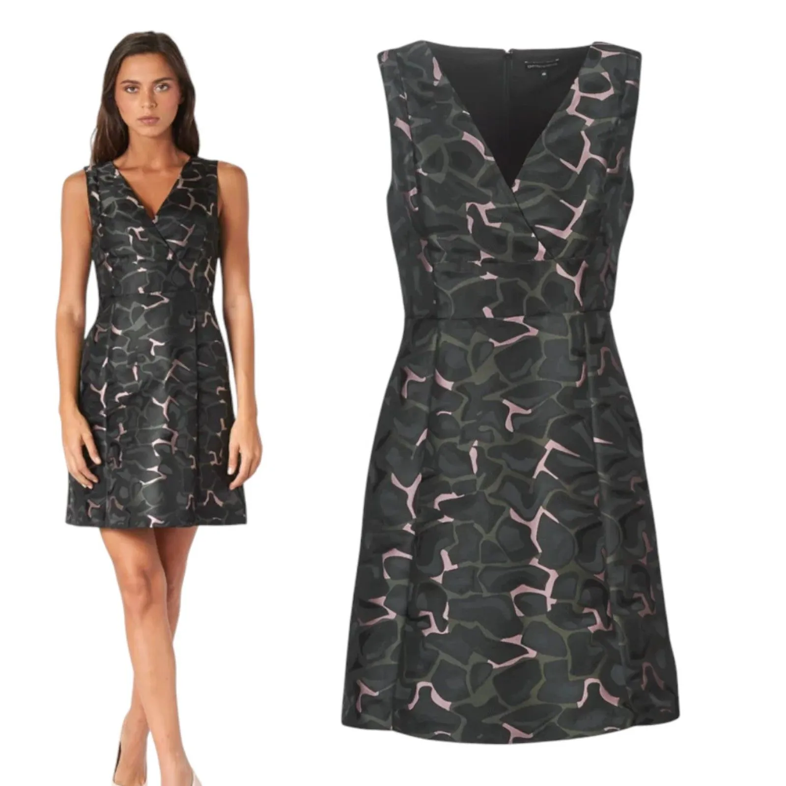 Emporio Armani Duchesse Dress Leoflower Jacquard Size IT 46 US 10 NEW with Tags - Image 2