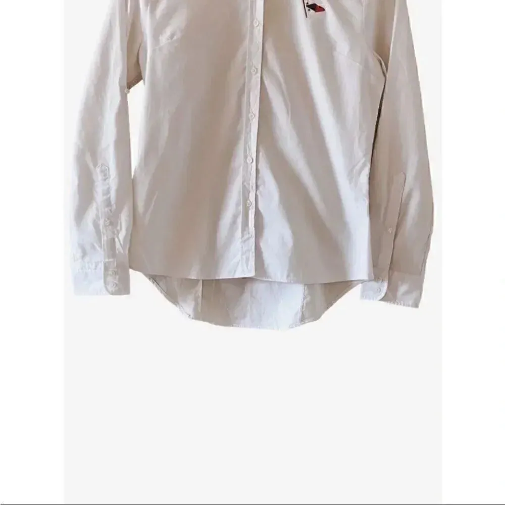 Peter Millar Stretch Woven Button-Up White Classic Fit Roll Up Sleeves Sz S - Image 3